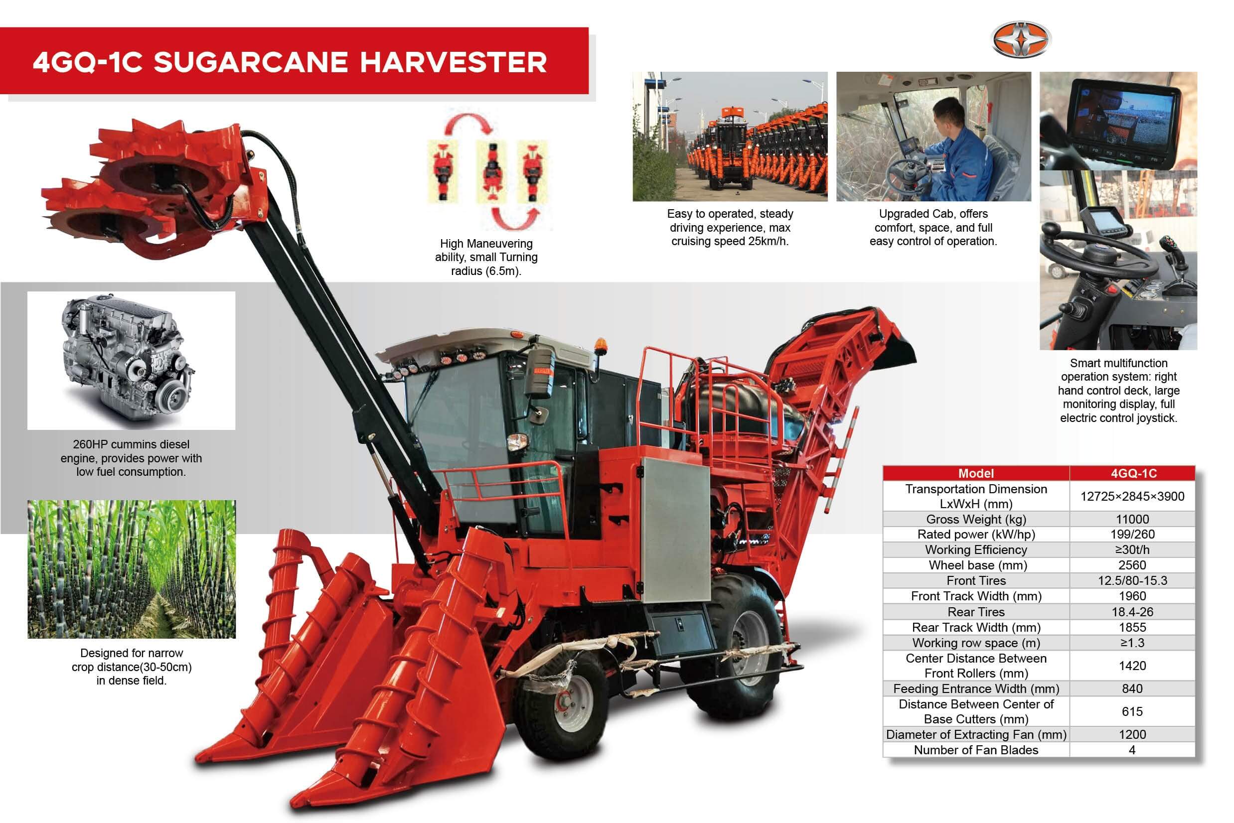 Chenhan Tech 4GQ-1C Wheel/Crawler Type Sugarcane Harvester